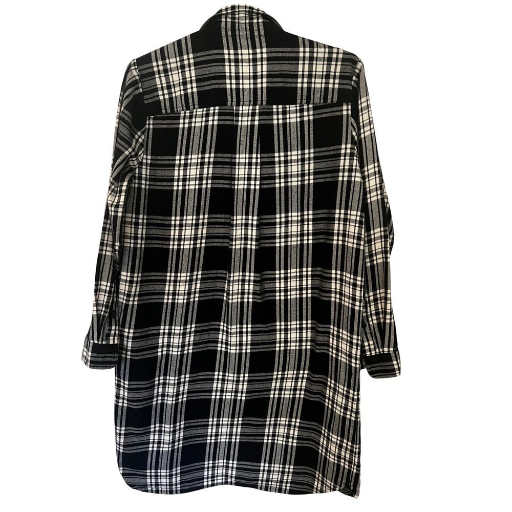 MADEWELL Daywalk Plaid Flannel Shirt Dress Size S Long Sleeve Black Autumn Fall - Picture 3 of 11